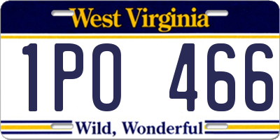 WV license plate 1PO466