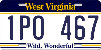 WV license plate 1PO467