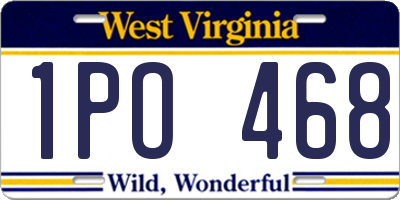 WV license plate 1PO468