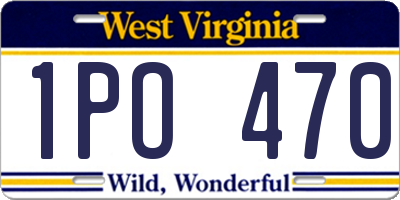 WV license plate 1PO470