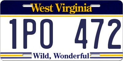 WV license plate 1PO472