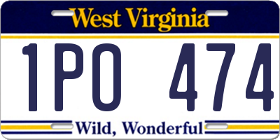 WV license plate 1PO474