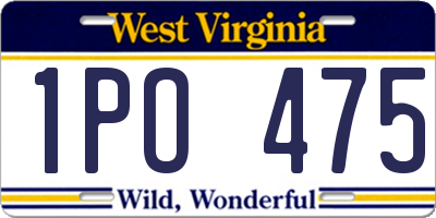 WV license plate 1PO475