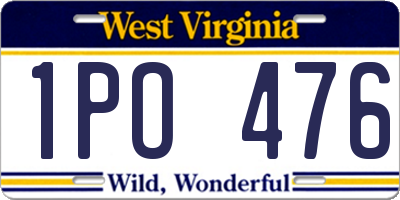WV license plate 1PO476