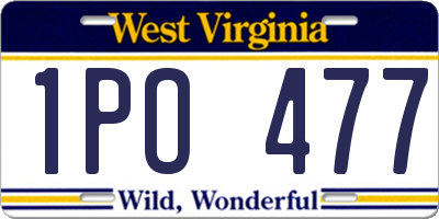 WV license plate 1PO477