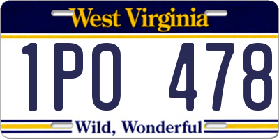 WV license plate 1PO478
