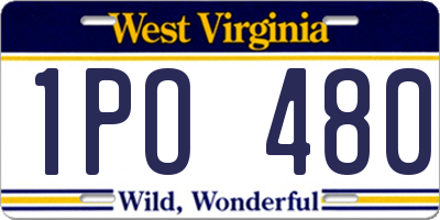WV license plate 1PO480