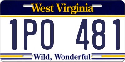WV license plate 1PO481