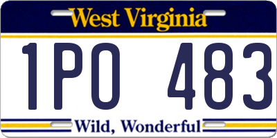 WV license plate 1PO483