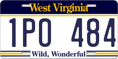 WV license plate 1PO484