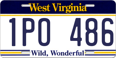 WV license plate 1PO486