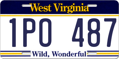 WV license plate 1PO487