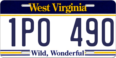 WV license plate 1PO490