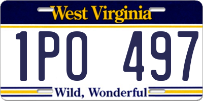 WV license plate 1PO497