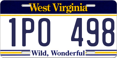 WV license plate 1PO498