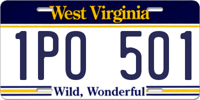 WV license plate 1PO501