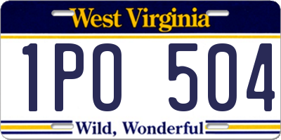 WV license plate 1PO504
