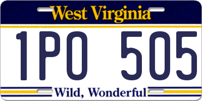WV license plate 1PO505