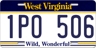 WV license plate 1PO506