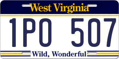 WV license plate 1PO507