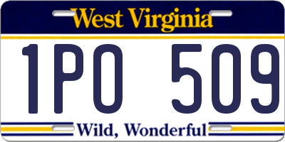 WV license plate 1PO509