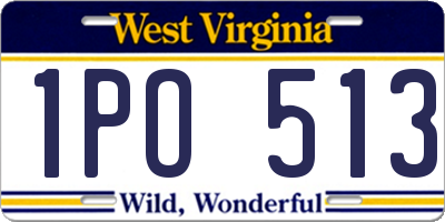 WV license plate 1PO513