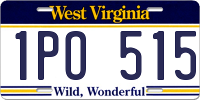 WV license plate 1PO515