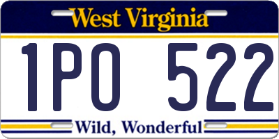 WV license plate 1PO522