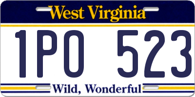 WV license plate 1PO523