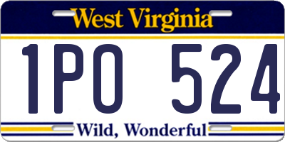 WV license plate 1PO524
