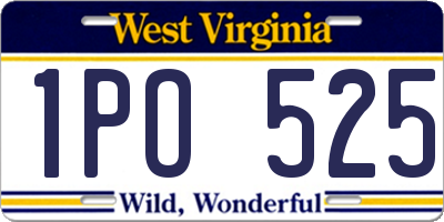 WV license plate 1PO525