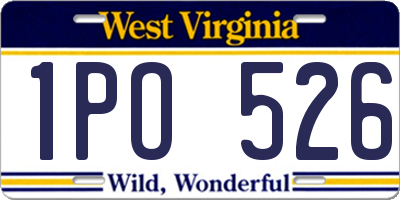 WV license plate 1PO526