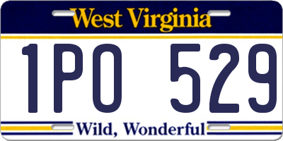 WV license plate 1PO529