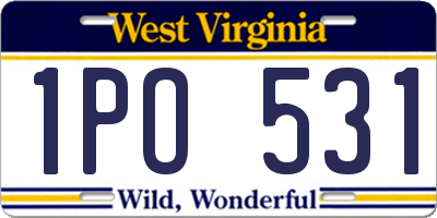 WV license plate 1PO531