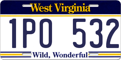 WV license plate 1PO532