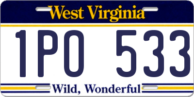 WV license plate 1PO533