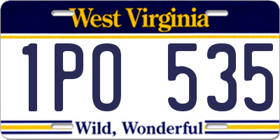 WV license plate 1PO535