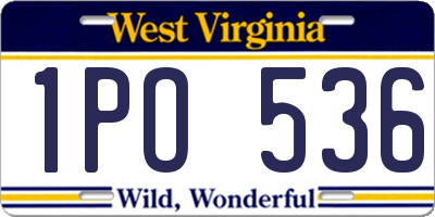 WV license plate 1PO536