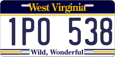 WV license plate 1PO538