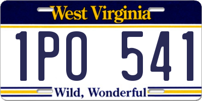 WV license plate 1PO541