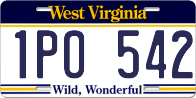 WV license plate 1PO542