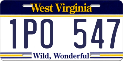 WV license plate 1PO547