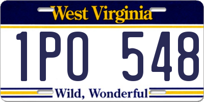 WV license plate 1PO548