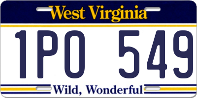 WV license plate 1PO549