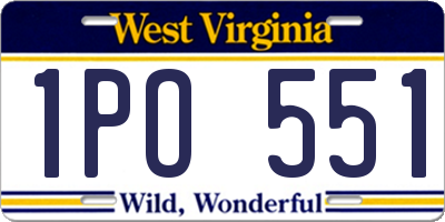 WV license plate 1PO551