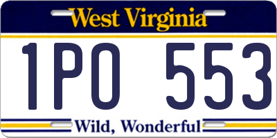 WV license plate 1PO553