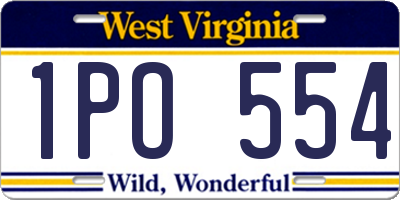 WV license plate 1PO554