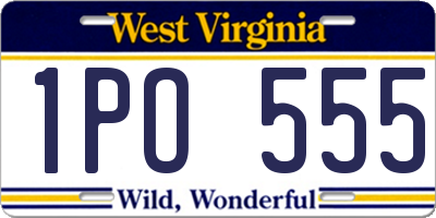 WV license plate 1PO555
