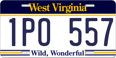 WV license plate 1PO557