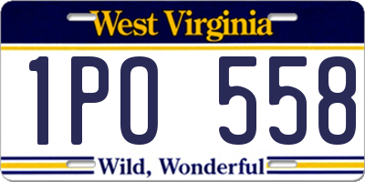 WV license plate 1PO558